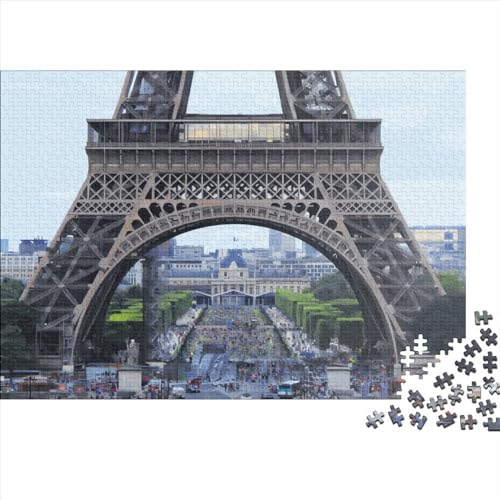 Paris Holzpuzzle mit 1000 Teilen für Erwachsene, kreatives rechteckiges Puzzle, Gehirnübung, Herausforderungsspiel, Geschenk für Kinder, 1000 Teile (75 x 50 cm) von PLMoney