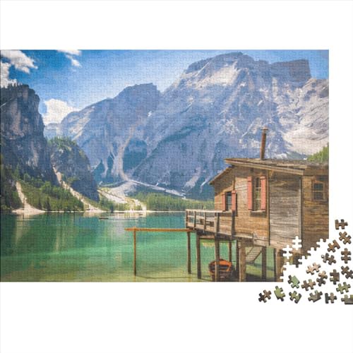 Puzzle für Erwachsene, 1000 Teile, Pragser Wildsee-Puzzle, kreatives rechteckiges Puzzle, Dekompressionsspiel, 1000 Teile (75 x 50 cm) von PLMoney