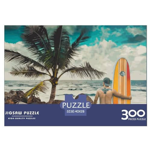 Puzzles für Erwachsene, 300 Teile, Surfer, kreatives Holzpuzzle, praktisches Spiel, Familiendekoration, 300 Teile (40 x 28 cm) von PLMoney