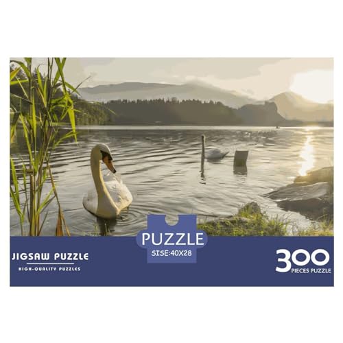 Swans Lake Puzzle für Erwachsene, 300 Teile, klassisches Puzzle, Holzpuzzle, Wandkunst, einzigartiges Spielzeug, Geschenk, 300 Teile (40 x 28 cm) von PLMoney