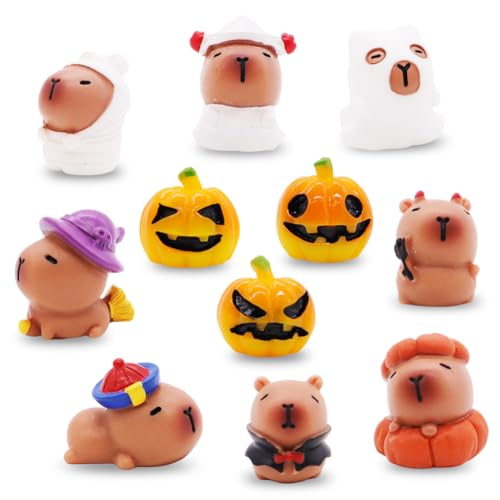 PLNVNVP 11 Stück Capybara Dekorationen, Tier-Thema-Modell-Spielzeug,Halloween Kürbis Stück,Capybra Stück, Kinder von PLNVNVP