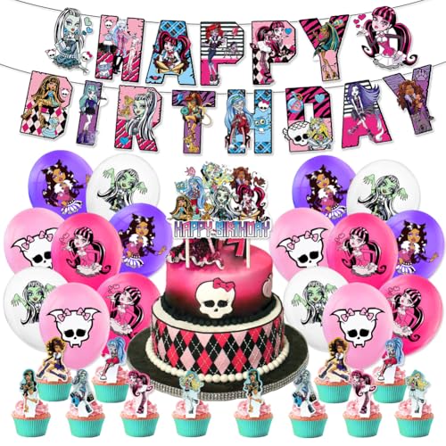 PLNVNVP 30pcs Monster Party Luftballons Deko, Monster Party Supplies, Monster Cartoon Themenparty Dekoration, Monster Geburtstags Deko für Kinder von PLNVNVP