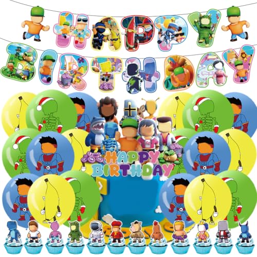PLNVNVP 32 Pcs Stumble Thema Birthday Dekoration,Guys Deko Geburtstag Set,Cartoon Stumble Party Dekorationen,Kinder Geburtstag Party Decorations PLNVNVP 32 Pcs Stumble Thema Birthday Dekoration,Guys Deko Geburtstag Set,Cartoon Stumble Party Dekorationen,Kinder Geburtstag Party Decorations von PLNVNVP