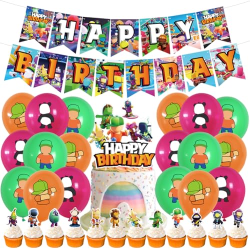 PLNVNVP 32 Pcs Stumble Thema Birthday Dekoration,Guys Deko Geburtstag Set,Stumble Cartoon Party Supplies,Kinder Geburtstag Party Decoration PLNVNVP 32 Pcs Stumble Thema Birthday Dekoration,Guys Deko Geburtstag Set,Stumble Cartoon Party Supplies,Kinder Geburtstag Party Decoration von PLNVNVP