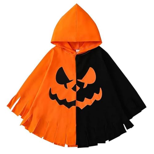 PLNVNVP Kürbis Umhang,Kinder Kürbis Cape,Halloween Kostüm Umhang Kinder,Kostüm Anzug Halloween Kürbiskostüm für Cosplay Party von PLNVNVP