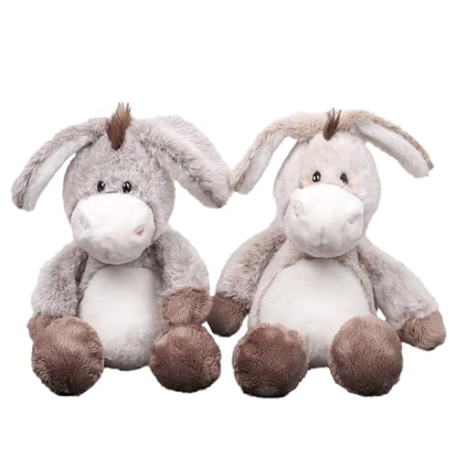 PLNVNVP Kuscheltier Esel Plüschtier,Niedliches Plüschtier Spielzeug,Stofftier Esel,Nettes Plüschspielzeug für Kinder und Erwachsene,Grau(32CM) von PLNVNVP