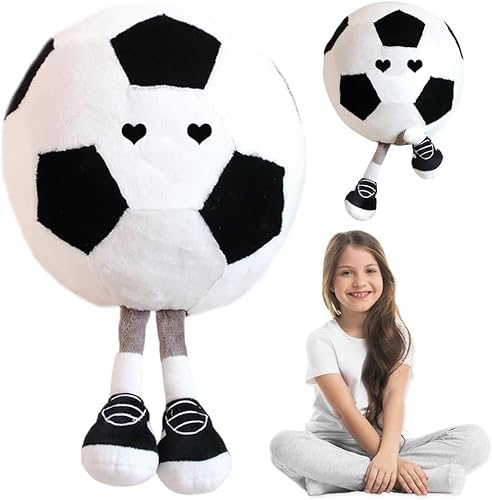 PLNVNVP Plüsch Fußball Spielzeug,Fußball Plüschtier Spielzeug,Fußball Plüschkissen, Fußball Kissen Weich Flauschig, Cartoon Plush Doll,Plüsch Spielzeug-25cm von PLNVNVP
