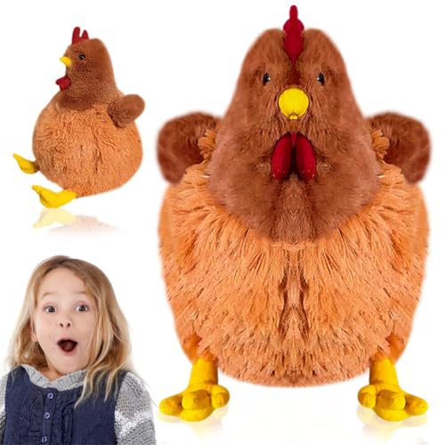 PLNVNVP Plüschtier Stofftier Huhn, Simuliertes Tier Huhn Plüschtier Spielzeug, Hahn Kuscheltier Plüsch Puppe Geschenke für Freunde Und Kinder(15 x 15 x 22cm) von PLNVNVP