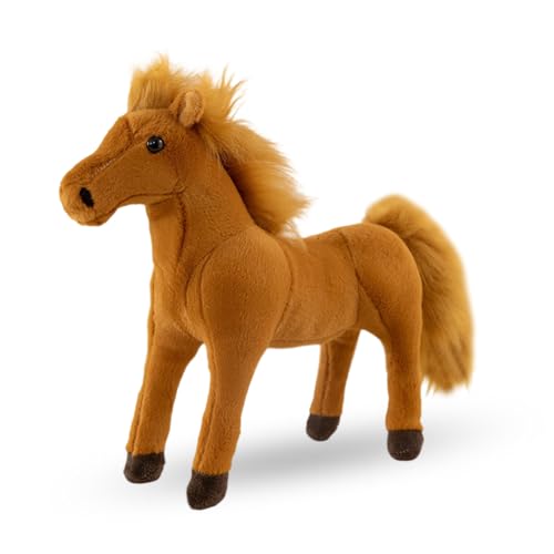 Pferd Stuffed Animal, Pferd Stofftiere Plüsch Spielzeug, Pony Horse Plush Toy Plüschpuppe,Simulation Kuscheltier Klein Plüsch Pferd-20cm von PLNVNVP