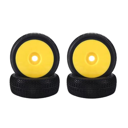 Für ARRMA Für Traxxas Für Redcat Für Team Für Losi Für Kyosho Für Hobao 4 Stück 115 Mm 1/8 RC Off-Road Für Buggy-Reifen Rad 17 Mm Sechskant RC Buggy Reifen(Yellow) von PLOQAZEH