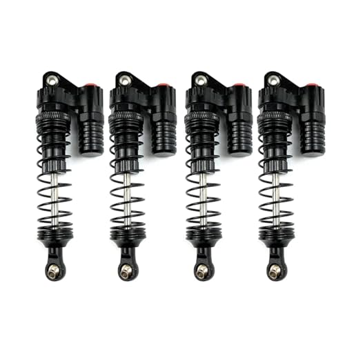 Für Axial Für SCX10 90046 Für Traxxas Für TRX4 D90 KM2 1/10 RC Crawler Auto Metall Huckepack Stoßdämpfer Dämpfer 90mm Upgrade Teile RC Autoteile(Black) von PLOQAZEH