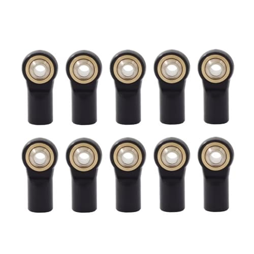 Für Axial Für SCX10 D90 D110 Für Tamiya CC01 Für Racing 1/10 10 Pcs Metall M4 20mm Pleuel Spurstange Ende Kugelgelenk RC Auto RC Autoteile(Black) von PLOQAZEH
