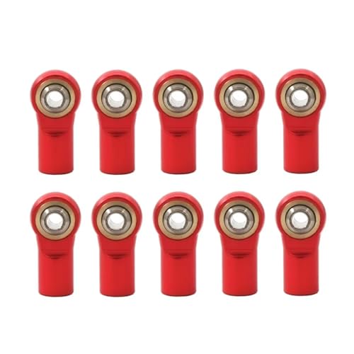 Für Axial Für SCX10 D90 D110 Für Tamiya CC01 Für Racing 1/10 10 Pcs Metall M4 20mm Pleuel Spurstange Ende Kugelgelenk RC Auto RC Autoteile(Red) von PLOQAZEH