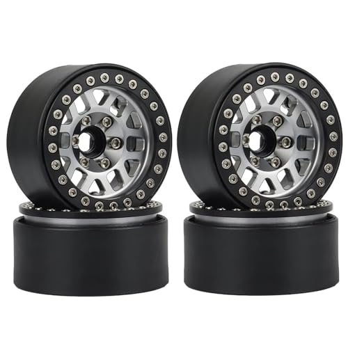 Für Axial Für SCX10 Für Traxxas Für TRX4 Für D90 Für Gen8 Für VS4-10 1/10 RC 4 Stücke Metall 1,9 "Beadlock Rad Felge Rad Hub RC Autoteile(A) von PLOQAZEH