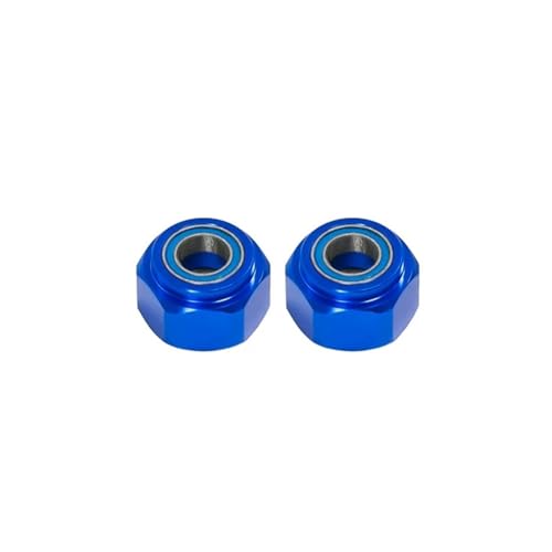 Für Tamiya DT03 DT-03 1/10 2 Stück Metall Vorne 12 Mm Rad Hex Hub Adapter RC Auto Upgrade Teile Modifiziertes Zubehör Ersatz DIY Teile RC Autoteile(Blue) von PLOQAZEH