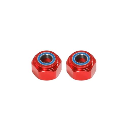 Für Tamiya DT03 DT-03 1/10 2 Stück Metall Vorne 12 Mm Rad Hex Hub Adapter RC Auto Upgrade Teile Modifiziertes Zubehör Ersatz DIY Teile RC Autoteile(Red) von PLOQAZEH