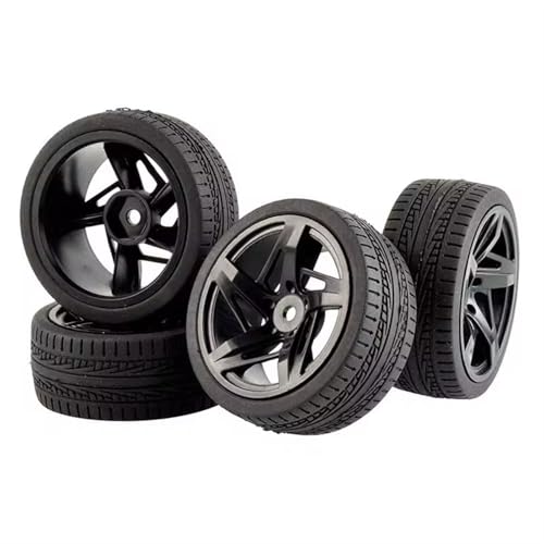 Für Tamiya Für TT01 02 Für XV01 Für TA06 Für PTG-2 HPI Für WR8 Für Kyosho Für HSP Für 1/10 64mm RC Reifen Auf Road Touring Drift Auto Reifen Rad RC Buggy Reifen(Black,A) von PLOQAZEH