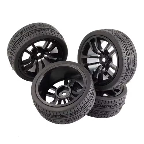 Für Tamiya Für TT01 02 Für XV01 Für TA06 Für PTG-2 HPI Für WR8 Für Kyosho Für HSP Für 1/10 64mm RC Reifen Auf Road Touring Drift Auto Reifen Rad RC Buggy Reifen(Black,B) von PLOQAZEH