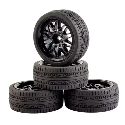 Für Tamiya Für TT01 02 Für XV01 Für TA06 Für PTG-2 HPI Für WR8 Für Kyosho Für HSP Für 1/10 64mm RC Reifen Auf Road Touring Drift Auto Reifen Rad RC Buggy Reifen(Black,E) von PLOQAZEH