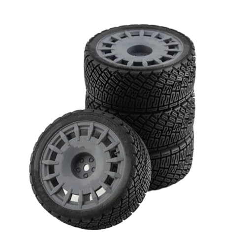 Für Tamiya Für TT01 Für TT02 XV01 Für HPI 1/10 4PCS RC Für Rennwagenreifen On Road Reifenrad RC Auto Upgrades Teile RC Buggy Reifen(Gray) von PLOQAZEH
