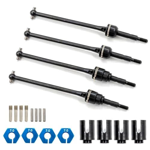 Für Traxxas 1/10 Für Slash 4x4 Für Rustler 2WD Für Huanqi 727 1:10 4-teiliges Dog Bone CVD-Antriebswelle Stahl Dogbone RC-Auto-Upgrade-Kit RC Autoteile von PLOQAZEH