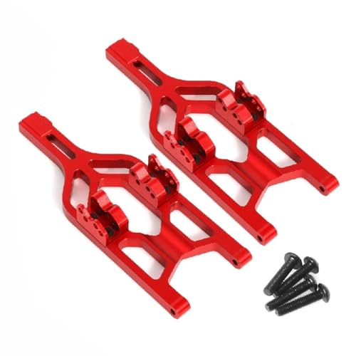 Für Traxxas Für E-Maxx T-Maxx 5334 4945 5132 1/10 Metall Achse Träger Suspension Arm Shock Tower RC Auto Upgrade Teile Zubehör RC Autoteile(Red) von PLOQAZEH