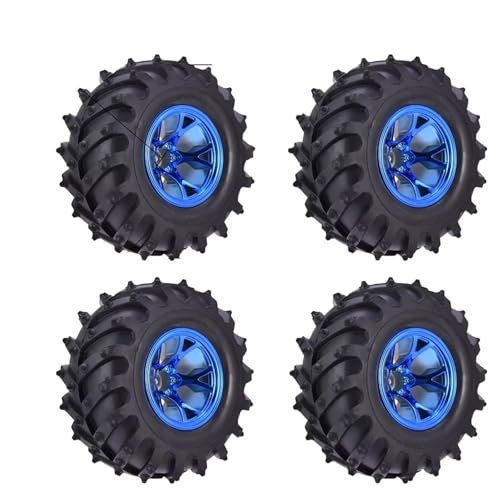 Für Traxxas Für Scx10 Für Buggy 4PCS 12mm Hub 1/10 Reifen Rad 120mm 125mm 130mm Für Monster Truck Reifen Räder Für Buggy RC Auto Crawler RC Buggy Reifen(Blue,56mm) von PLOQAZEH