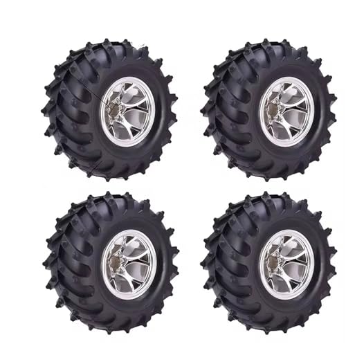 Für Traxxas Für Scx10 Für Buggy 4PCS 12mm Hub 1/10 Reifen Rad 120mm 125mm 130mm Für Monster Truck Reifen Räder Für Buggy RC Auto Crawler RC Buggy Reifen(White,59mm) von PLOQAZEH