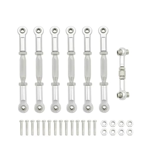 Für Traxxas Für Slash 1/10 4X4/2WD 1 Set Metall Spannschloss Camber Link Ende Einstellbare Kit RC Auto Upgrade Teile Ersatz Teile RC Autoteile(Silver) von PLOQAZEH