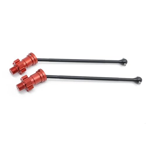 Für Traxxas Für XRT 1/6 Für Monster Truck RC Auto Teile 2/4 Stücke Metall Vordere Und Hintere Antriebswelle CVD Antriebswelle Mit Keil Hex RC Autoteile(Red,2pcs) von PLOQAZEH