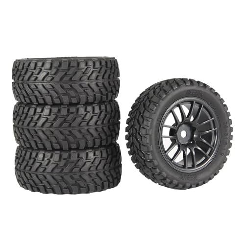 Für Wltoys 144001 Für Scx10 Für Traxxas Für TRX-4, 4 Stück, 65 Mm/75 Mm, Gummireifen, 1,9 Zoll, Felgenreifen, 1/10, 1/14, 1/16, RC-Geländewagen RC Buggy Reifen(Black,B) von PLOQAZEH