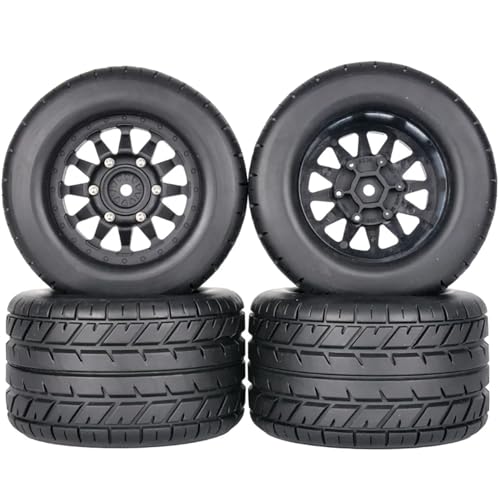 PLOQAZEH Für 1/10 RC Modellauto Für Monster Truck Nachrüstzubehör Reifen Räder 4 STK Austauschbarer Adapter 12mm 14mm RC Buggy Reifen(A) von PLOQAZEH