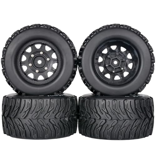 PLOQAZEH Für 1/10 RC Modellauto Für Monster Truck Nachrüstzubehör Reifen Räder 4 STK Austauschbarer Adapter 12mm 14mm RC Buggy Reifen(B) von PLOQAZEH