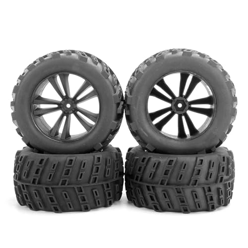 PLOQAZEH Für 1/10 RC Modellauto Für Monster Truck Zubehör Räder Reifen 4Stk 120X58MM 12mm Adapter RC Buggy Reifen PLOQAZEH Für 1/10 RC Modellauto Für Monster Truck Zubehör Räder Reifen 4Stk 120X58MM 12mm Adapter RC Buggy Reifen von PLOQAZEH