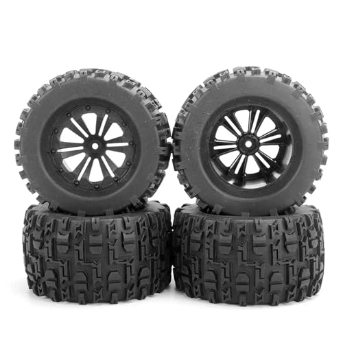 PLOQAZEH Für 1/10 RC Modellauto Für Monster Truck Zubehör Räder Reifen 4Stk 128x70mm 12mm Adapter RC Buggy Reifen PLOQAZEH Für 1/10 RC Modellauto Für Monster Truck Zubehör Räder Reifen 4Stk 128x70mm 12mm Adapter RC Buggy Reifen von PLOQAZEH