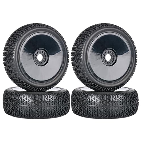 PLOQAZEH Für 1/8 Offroad-Modellauto-Reifen-Upgrade, Verschleißfester Reifen Mit Kleinem Durchmesser, Racing Pull-Reifenadapter 17 Mm RC Buggy Reifen(Black) von PLOQAZEH