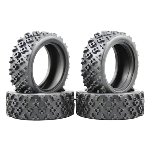 PLOQAZEH Für 1:10 Für Rallye Für Touring 1/16 Für Buggy 4 Stücke Für 1/10 Für for Rallye Reifen Reifen Felge W10S1 (Material Weiß) 0mm Offset Passt RC Buggy Reifen von PLOQAZEH