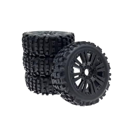 PLOQAZEH Für 4pc 1/8 RC Für Buggy Scale Truck Off-Road Reifen Banner Wildnis Reifen Kleber Räder Wettbewerb Praxis RC Buggy Reifen(4pcs Black Glue) von PLOQAZEH