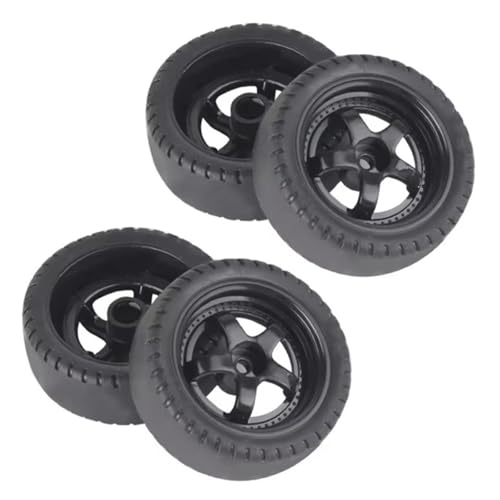 PLOQAZEH Für AE86 Für A86 Für LD1801 1802 1803 1804 Für A01 02 1/18 RC Auto Upgrade Teile 4 Stücke 33mm RC Harte Drift Reifen Rad Harten Reifen RC Buggy Reifen(Black) von PLOQAZEH