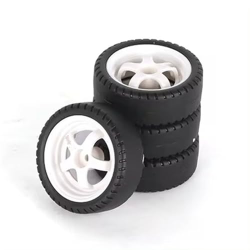PLOQAZEH Für AE86 Für A86 Für LD1801 1802 1803 1804 Für A01 02 1/18 RC Auto Upgrade Teile 4 Stücke 33mm RC Harte Drift Reifen Rad Harten Reifen RC Buggy Reifen(White) von PLOQAZEH