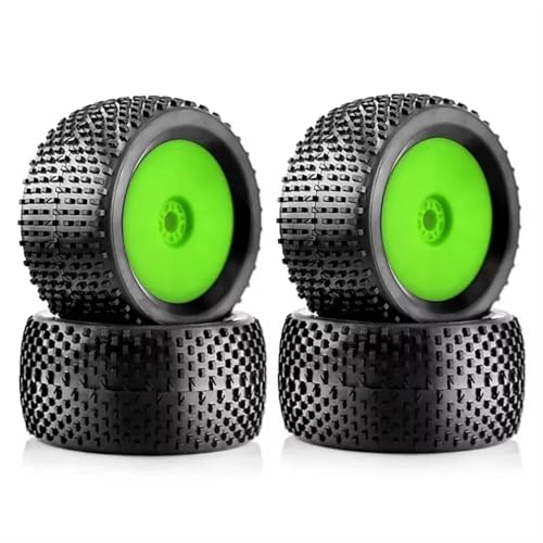 PLOQAZEH Für ARRMA Für Trxs Für Redcat Für Kyosho Für VRX Für HPI Für WR8 Für HSP 4 Stücke 140mm 1/8 RC Für Racing Auto Off-Road Für Buggy Reifen Rad 17mm Hex RC Buggy Reifen(Green) von PLOQAZEH