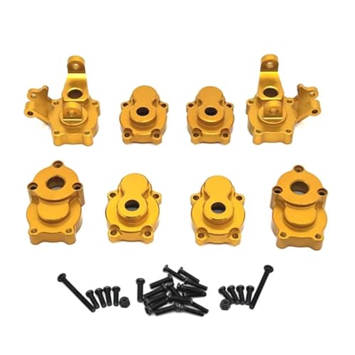 PLOQAZEH Für Absima CR1.8 Für Yucatan CR3.4 Für Sherpa YK4082 YK4102 1/8 1/10 Metall Vorne Und Hinten Portal Achse Getriebe Gehäuse RC Auto Upgrade Teile RC Autoteile(Yellow) von PLOQAZEH