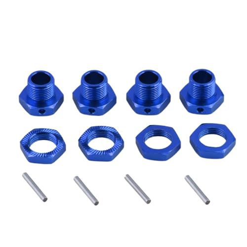 PLOQAZEH Für Arrma 1/7 Für Infraction Für Limitless Für Felony 6S 1/8 Für Typhon 6S Metall 17mm Rad Hex Hub Adapter Mit Mutter RC Auto Upgrade Teile RC Autoteile(Blue) von PLOQAZEH