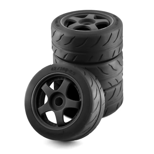 PLOQAZEH Für Arrma 1/8 Für Infraction 1/7 6s F1 Für Limitless 4 Stücke 102mm Gummi Reifen Rad Reifen 12mm Hex Rc Für Racing Auto Upgrades Teile RC Buggy Reifen(Black) von PLOQAZEH