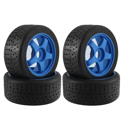 PLOQAZEH Für Arrma Für Infraction Für Felony Für Limitless 1/7 RC Auto Upgrade Teile 4 Stücke 5-Speichen 100x42mm 42/100 Reifen Reifen 17mm Rad Hex RC Buggy Reifen(Blue) von PLOQAZEH