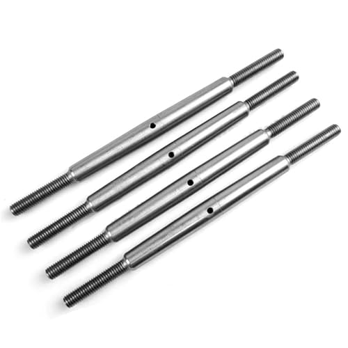 PLOQAZEH Für Arrma Für KRATON Für Outcast 8S Für BLX Für 1/5 RC Auto 4 Stücke Edelstahl Einstellbare Vordere Lenkstange & Hinten Oberen Spurstange RC Autoteile von PLOQAZEH