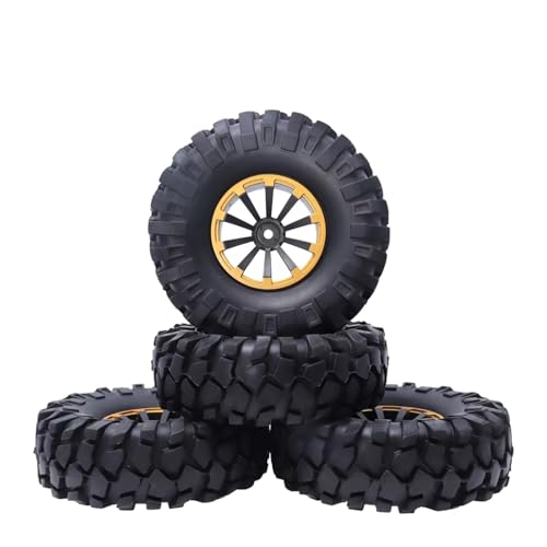 PLOQAZEH Für Axial Für SCX10 90046 Für D90 Für SCX10 Für CC01 Teile Und Zubehör 4PCS 1/10 1,9 Zoll 108mm Rocks Crawler Auto Reifen Radnabe Felge RC Buggy Reifen(Golo) von PLOQAZEH