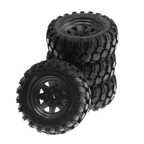 PLOQAZEH Für Axial Für SCX10 90046 UTB18 Für TRX4 1/10 4PCS 1.9 "Reifen 93mm Felge RC Crawler Auto Upgrade Teile RC Buggy Reifen(Black) von PLOQAZEH