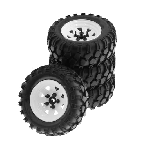 PLOQAZEH Für Axial Für SCX10 90046 UTB18 Für TRX4 1/10 4PCS 1.9 "Reifen 93mm Felge RC Crawler Auto Upgrade Teile RC Buggy Reifen(White) von PLOQAZEH
