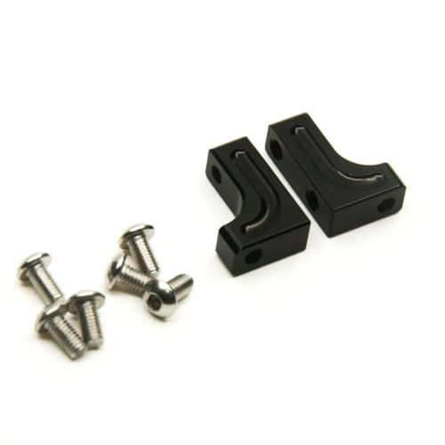 PLOQAZEH Für Axial Für SCX10 90047 Für Wrangler 1/10 2Pcs Aluminium Servo Halterung RC Crawler Auto LKW Ersatz Teile Zubehör RC Autoteile(Black) von PLOQAZEH